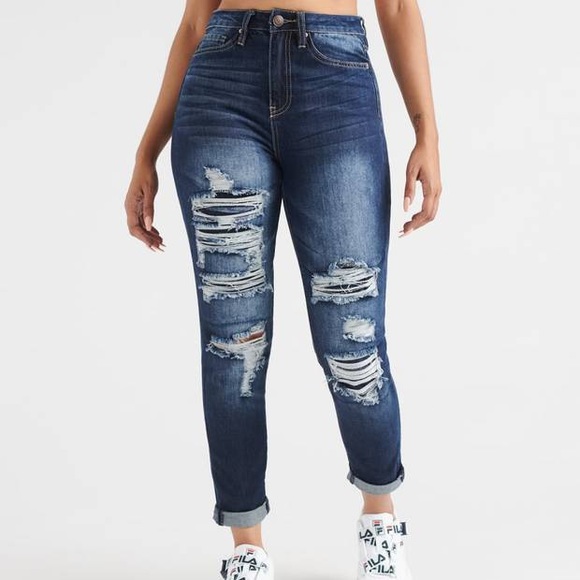 YMI HIGH RISE SKINNY JEANS RIPPED & TEAR - Picture 3 of 7